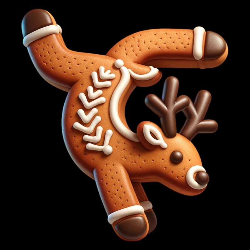 Reindeer Gingerbread Man Gingerbread Cookie Funny