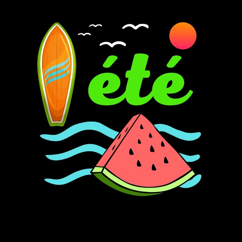 été mer océan pastèque couleurs vives surf