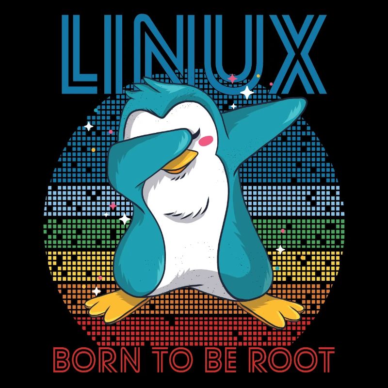 Born To Be Root Retro Penguin Linux Nerd Program
