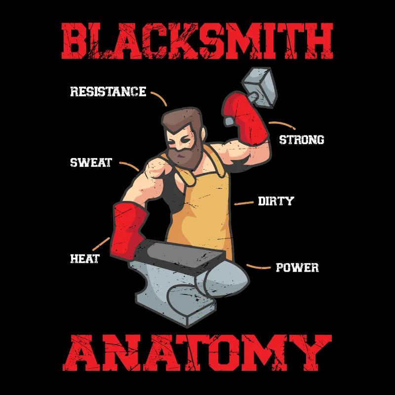 Blacksmith Anatomy Funny Blacksmithing Gift