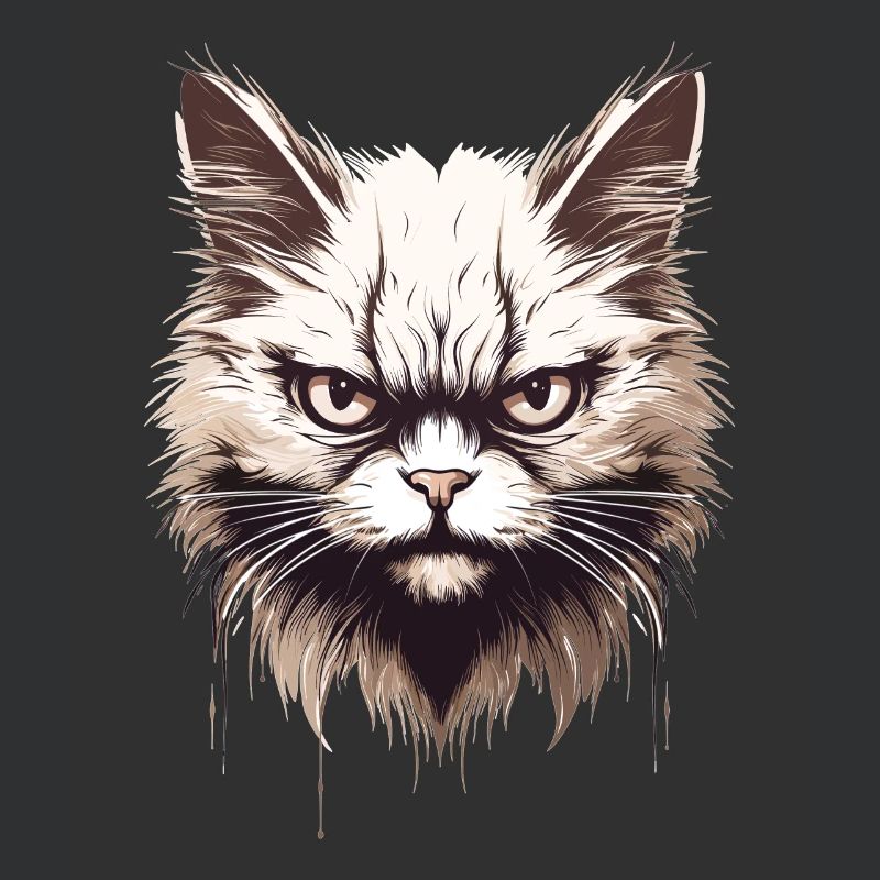Chat agacé Chat Face Evil House Chat