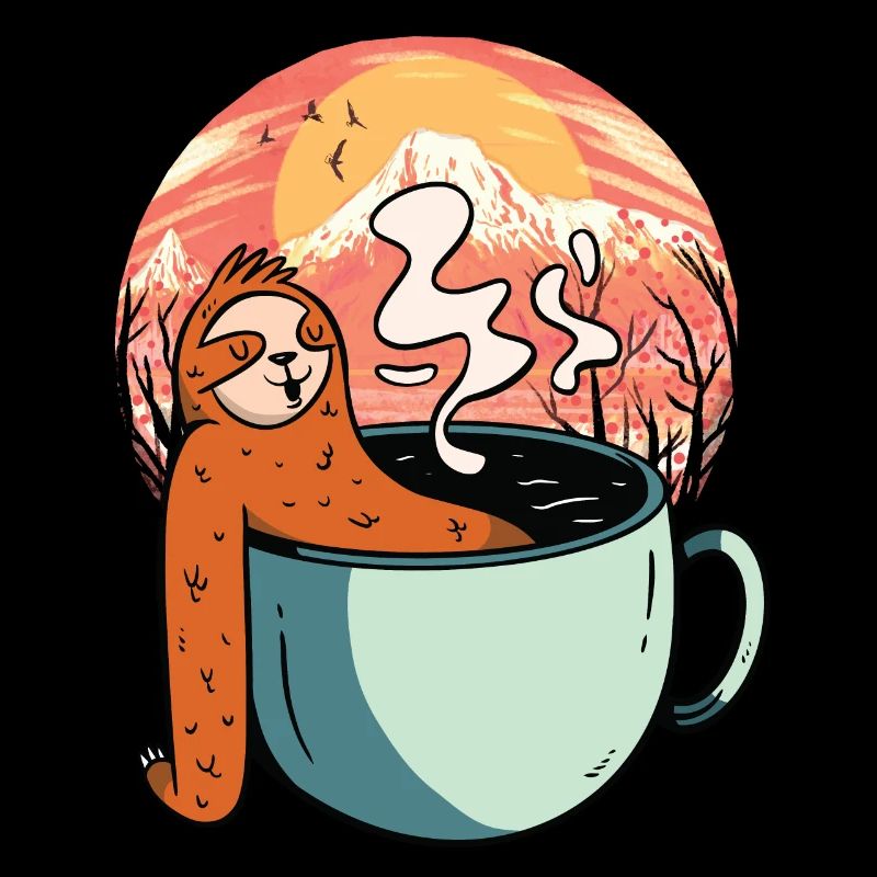 Sloth, Relaxation, Tea, Coffee, Break, Ready for Vacation