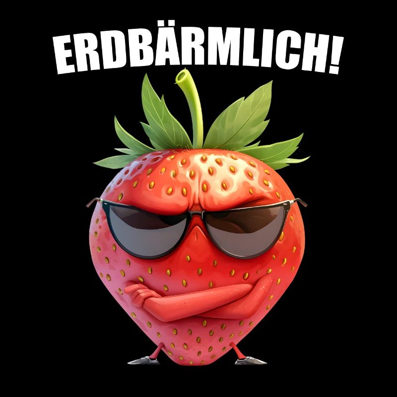 Erdbärmlich! Sonnenbrille Erdbeere Grafik
