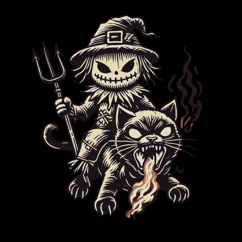 Creepy Devil Cat Dark Cats Design