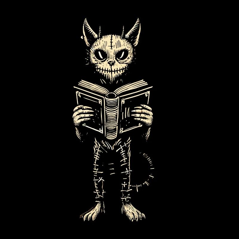Démons effrayants chat chat noir design