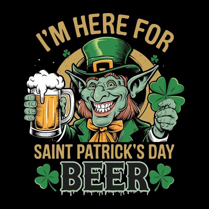St. Patrick`s Day Beer Leprechaun Kobold Bier