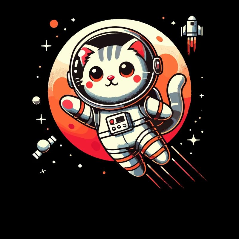 Chat, Espace, Astronaute, Espace, Kawaii