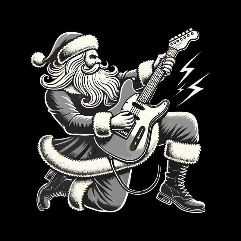 Rockender Weihnachtsmann Mit Gitarre