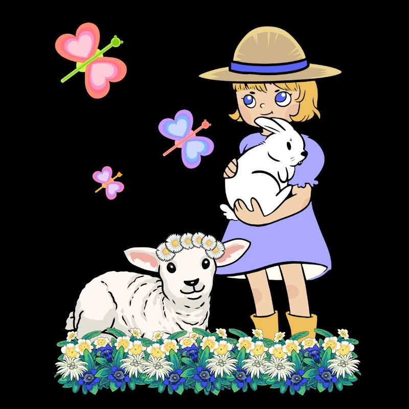 Kinder Kind Mädchen Schaf Schafe Lamm Ostern