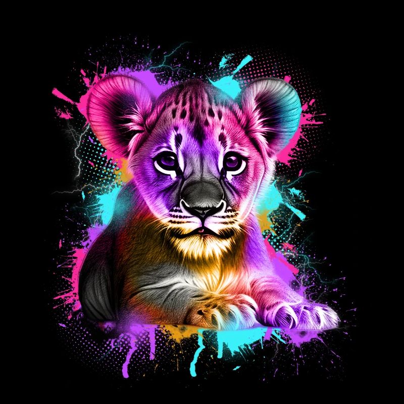 Petit Lion coloré
