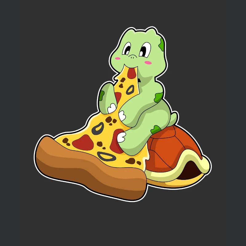 Turtle with pizza