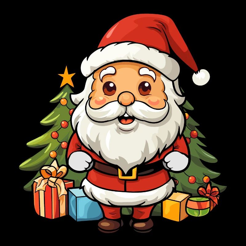 süsser weihnachtsmann mit geschenke