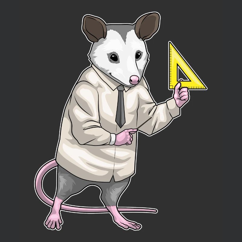 Opossum professeur triangle règle maths