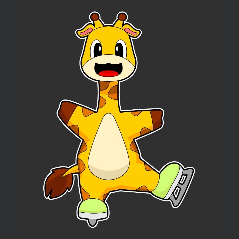 Giraffe Eislaufen Schlittschuhe