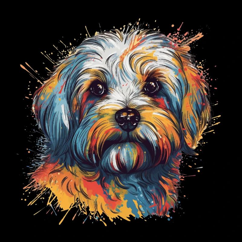 Colorful Havanese dog