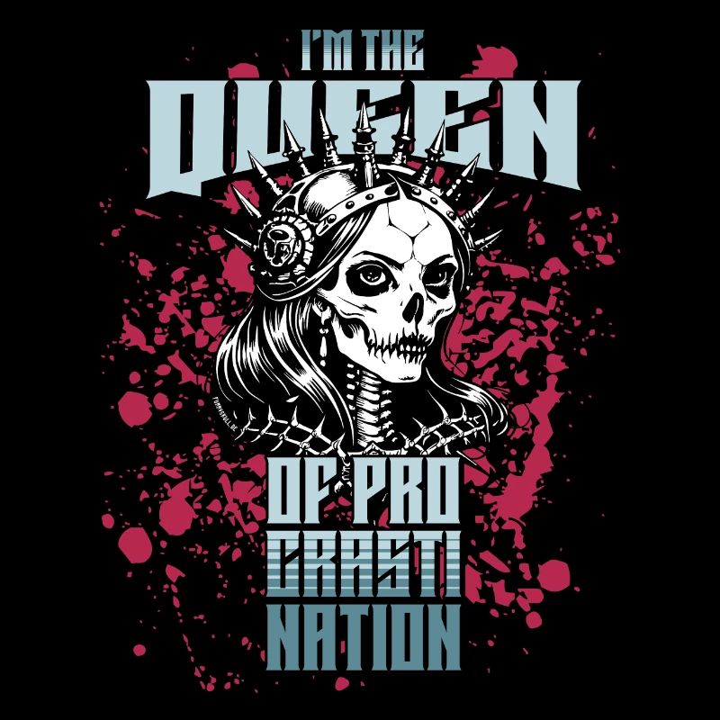 Queen Procrastination Skull // Skull FS0217