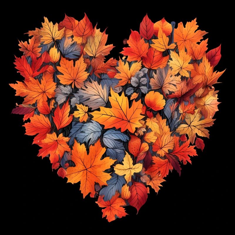 Herbst Herz Herbstlaub