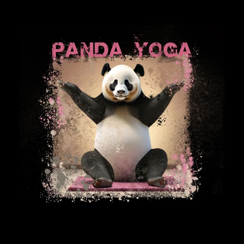 panda yoga,panda,yoga,graffii,peinture