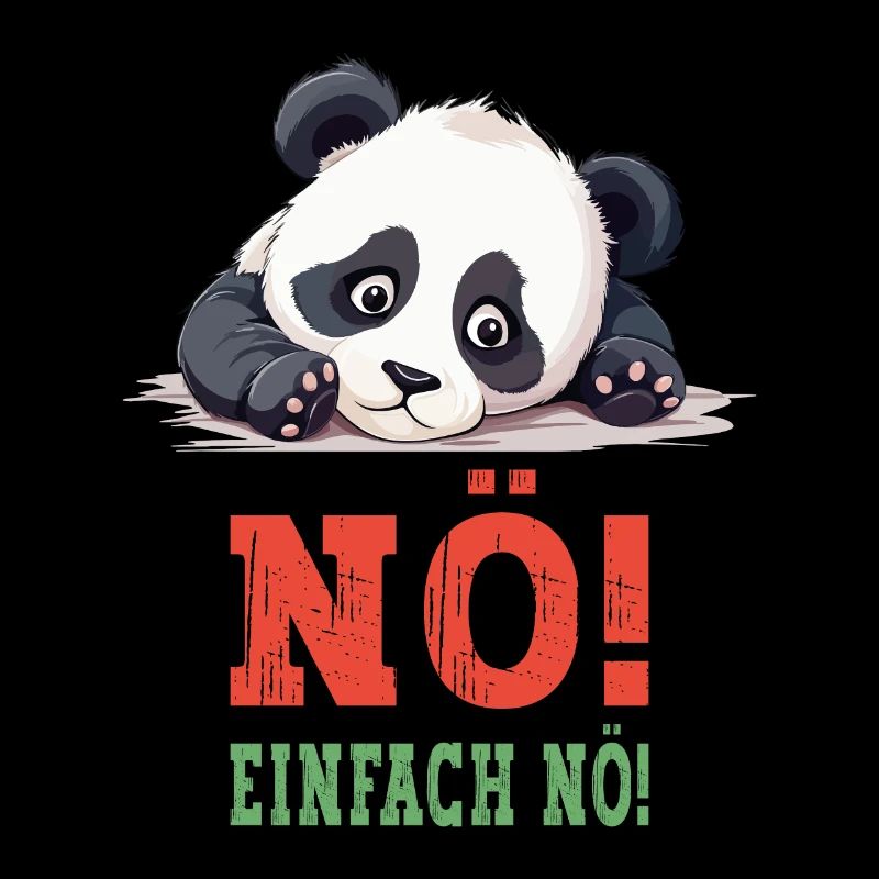 Nö Einfach Nö No Nein Panda Bär Süß Lustig Spruch