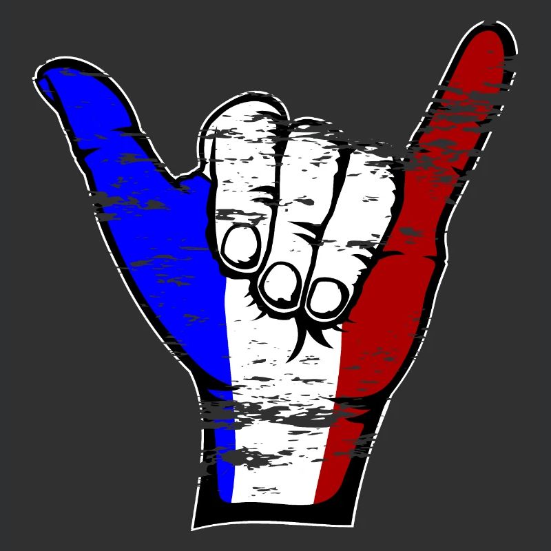 Symbole de surf du drapeau de la France utilisé
