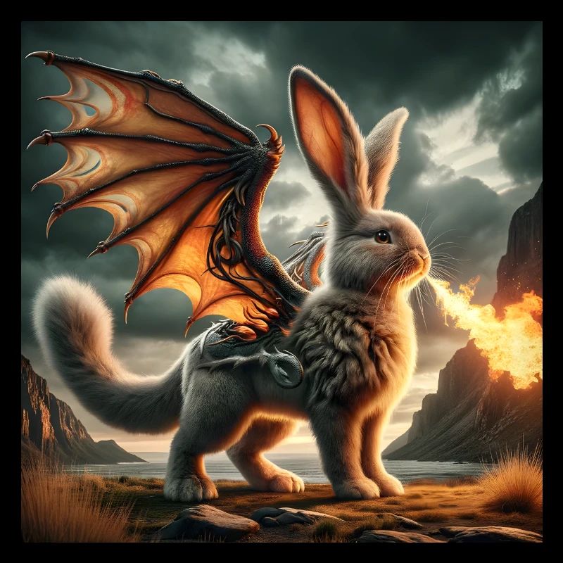 Feuerspeiender Hase Drache #03