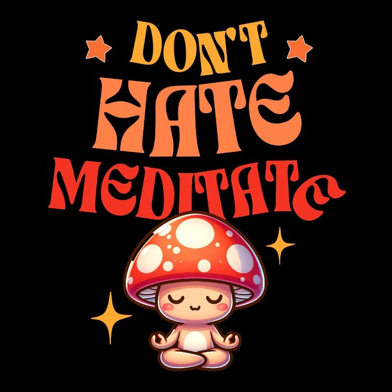 DON'T HATE MEDITATE Yogi Mushroom