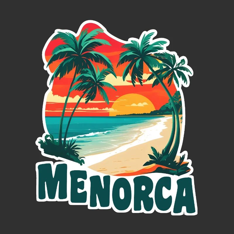 Menorca palm trees and sandy beach