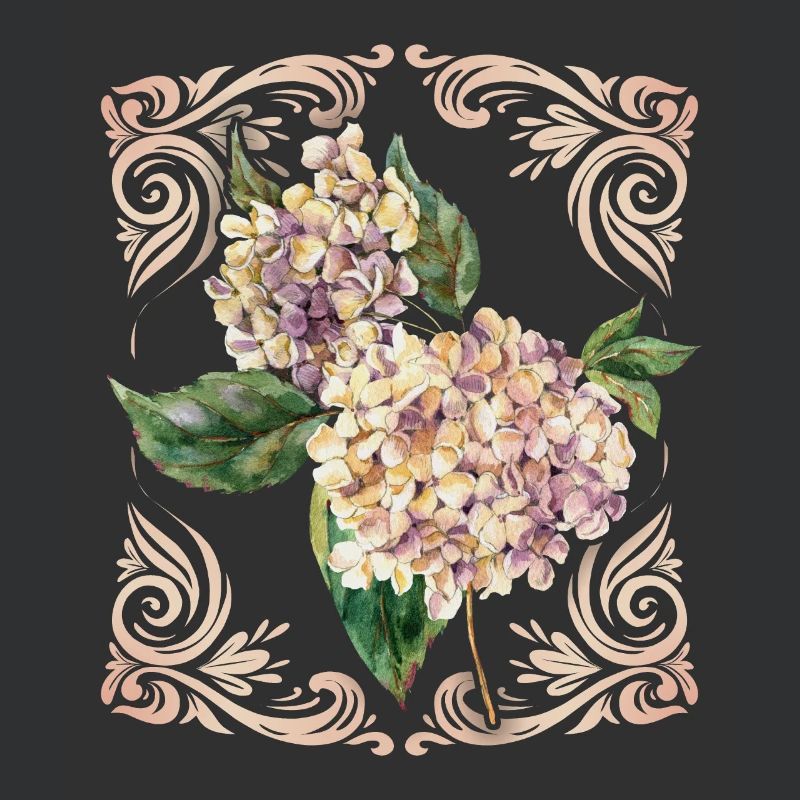 Hydrangea, vintage hydrangea, watercolor