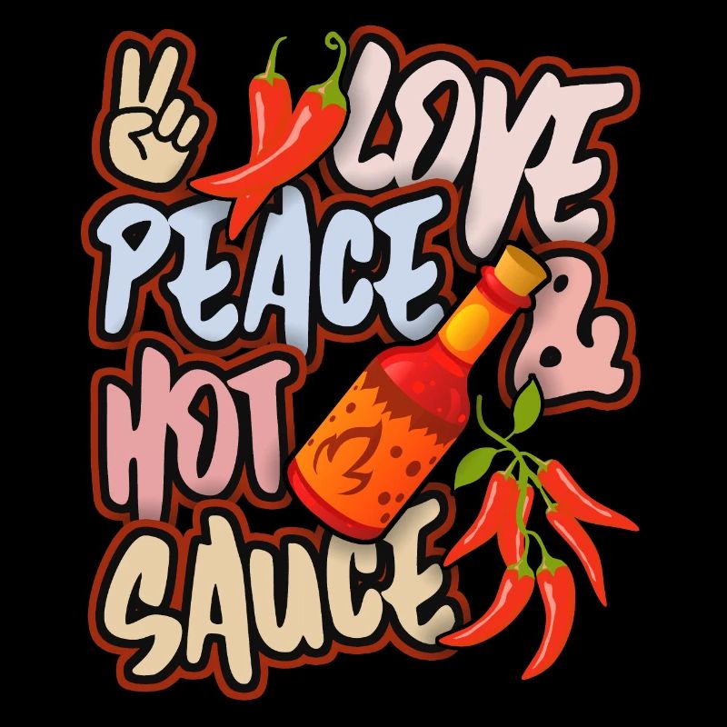 Pepperoni, Pfeffer scharfe Soße, Peace-and-Love