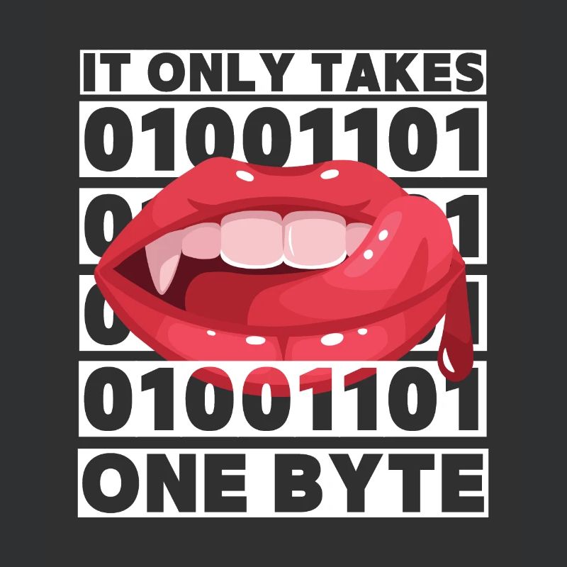 Bit Bytes Binäre Computernerd, Vampir, Spruch, Pun