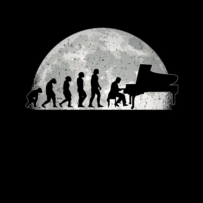Pianist Evolution Mond Piano Klavier Geschenk