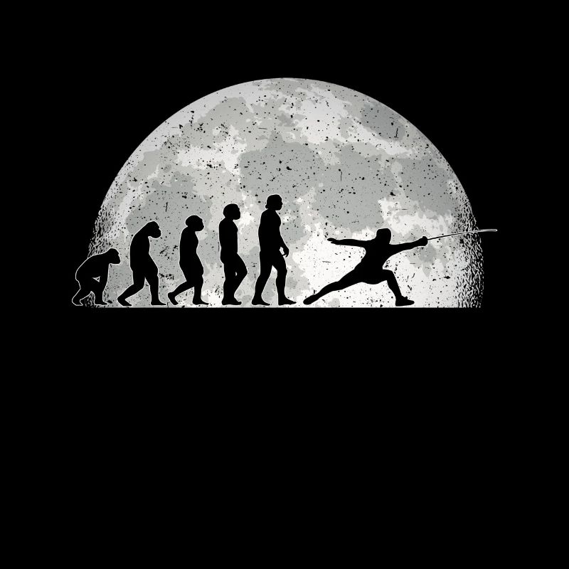 Fechten Evolution Mond Fechter Sportfechter