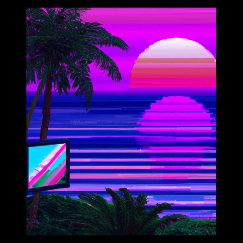 Vaporwave Sun Synthwave Sunset Palms