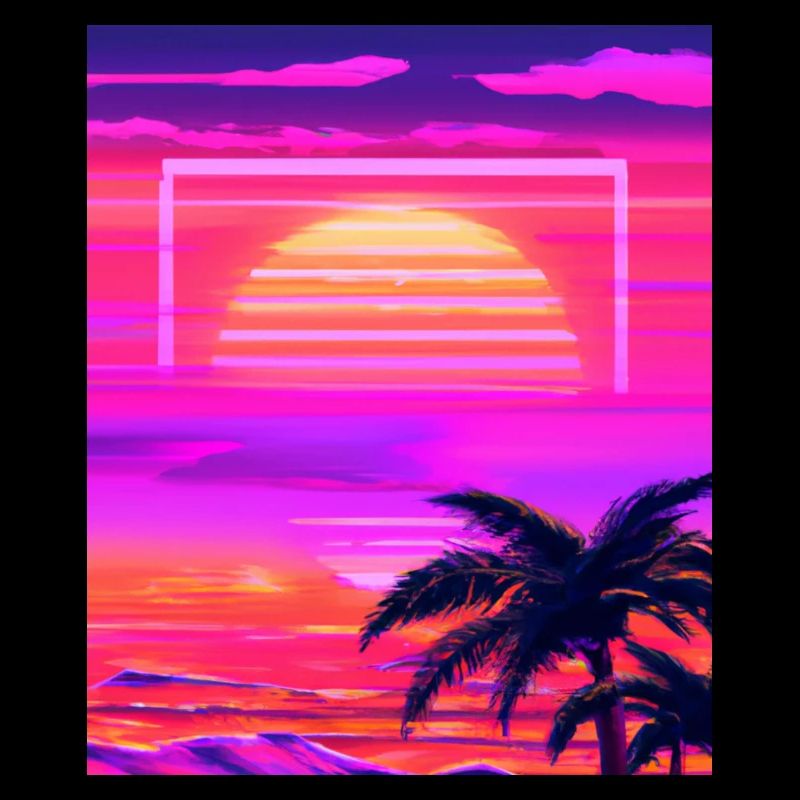 Vaporwave Sun Synthwave Sunset Palms
