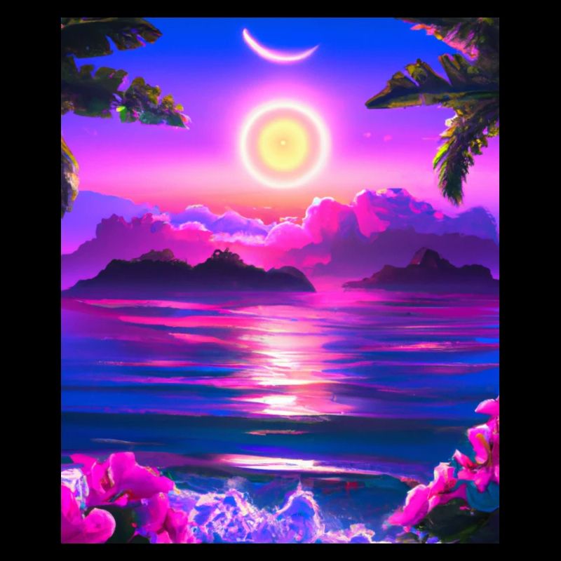 Synthwave Sun Hawaii Vaporwave Esthétique