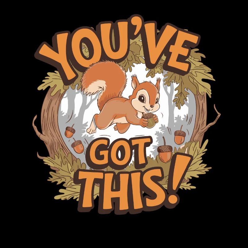 Du Schaffst Das! Eichhörnchen Mit Eichel