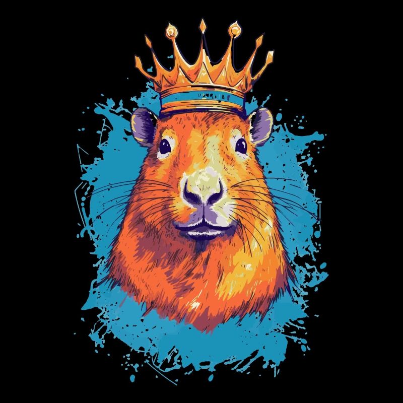 Capybara with crown capybara