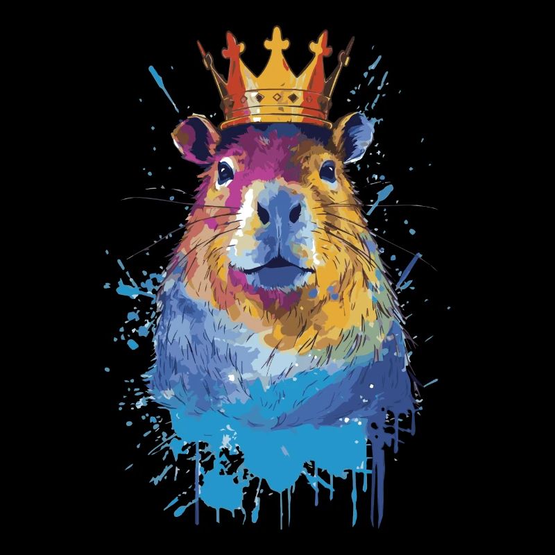 Capybara with crown capybara