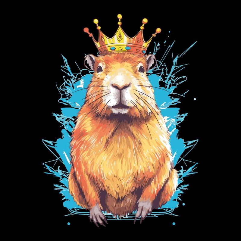 Capybara with crown capybara