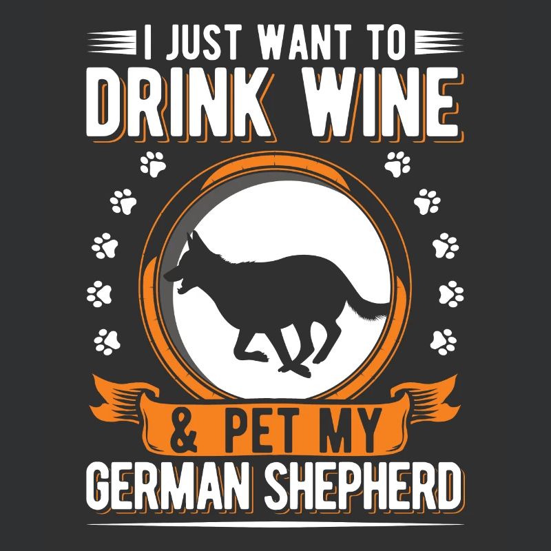 German Shepherd and Wine