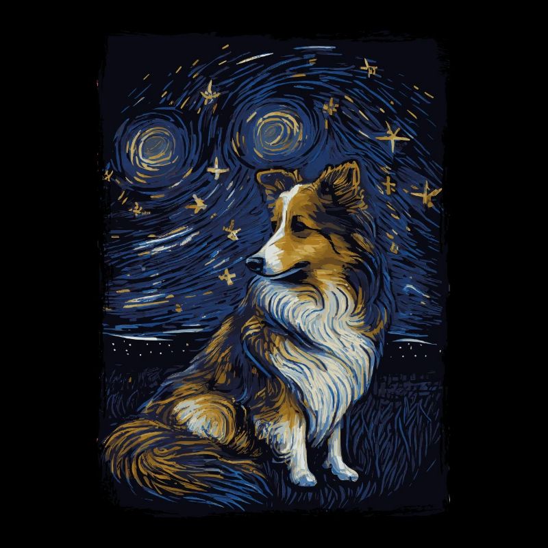 Shetland Shepherd Starry Night