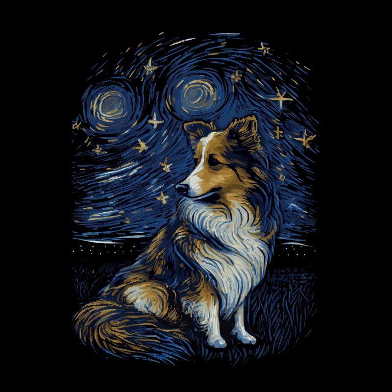 Shetland Shepherd Starry Night