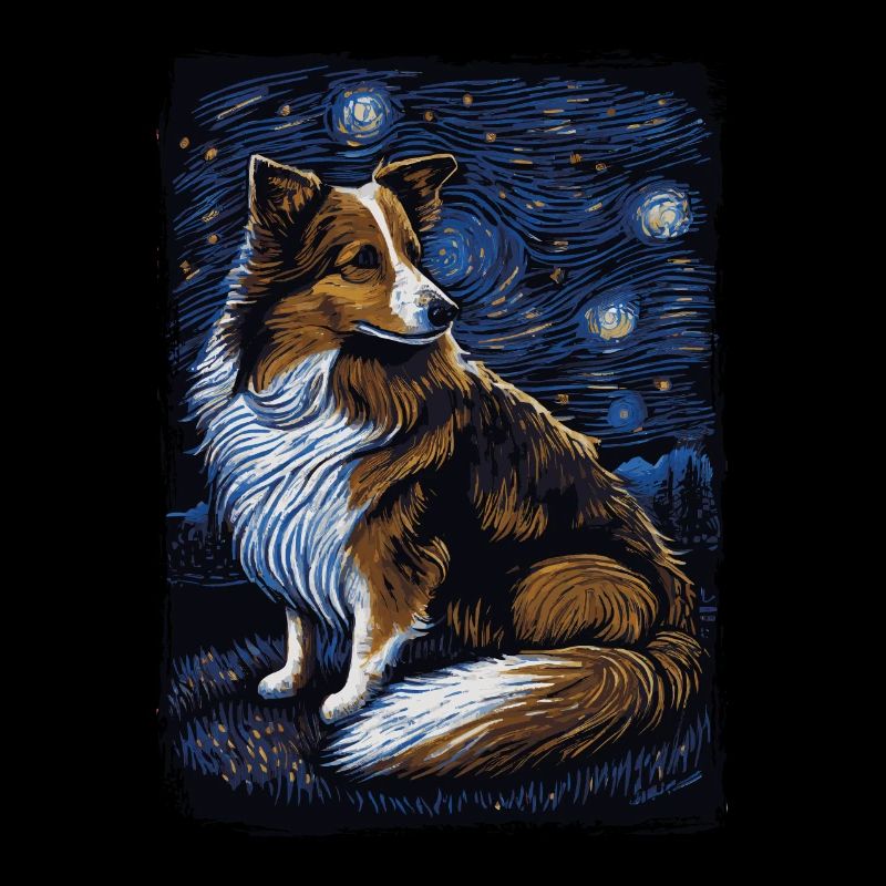 Shetland Shepherd Starry Night
