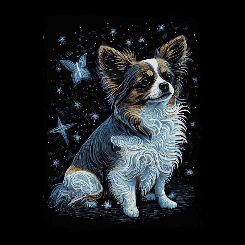 Papillon Hund Starry Night
