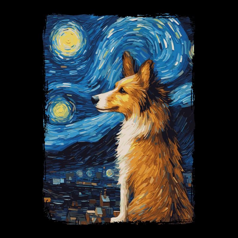 Shetland Shepherd Starry Night