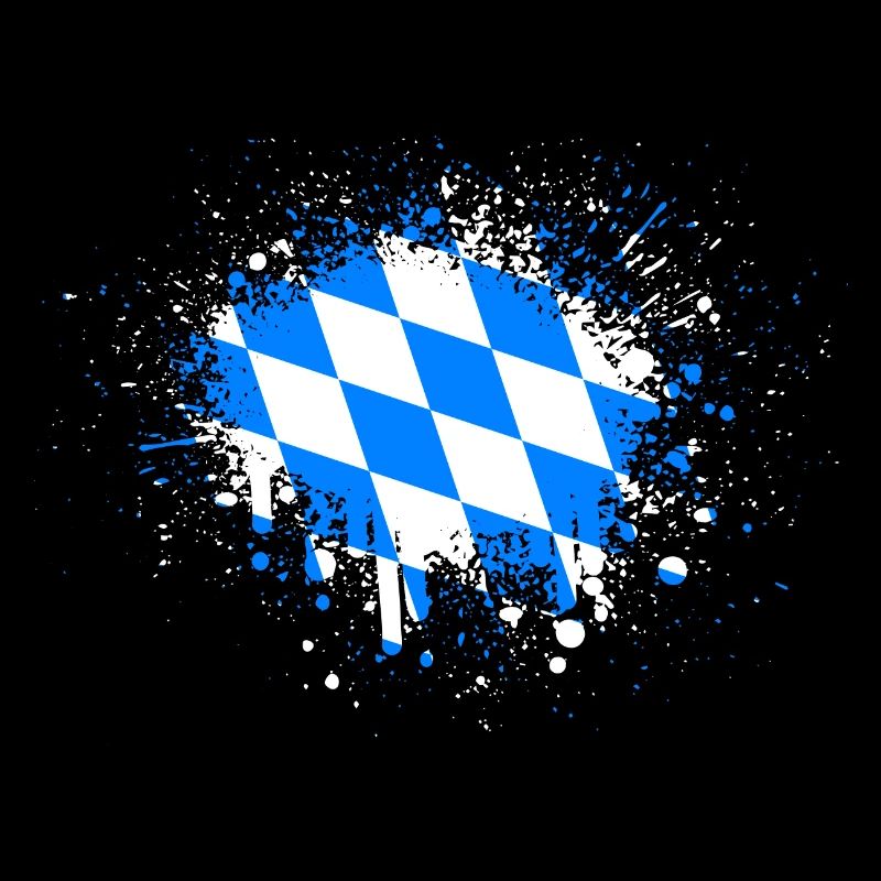 Bayern Flag Blobs Bavarian Flag Paint Splash