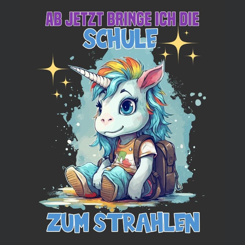 Schulkind Mädchen Einhorn Zur Einschulung