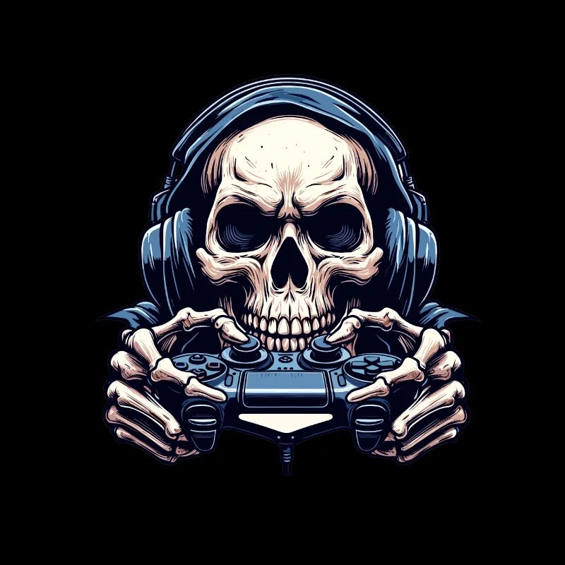 Skeleton with game controller. design for Gamer