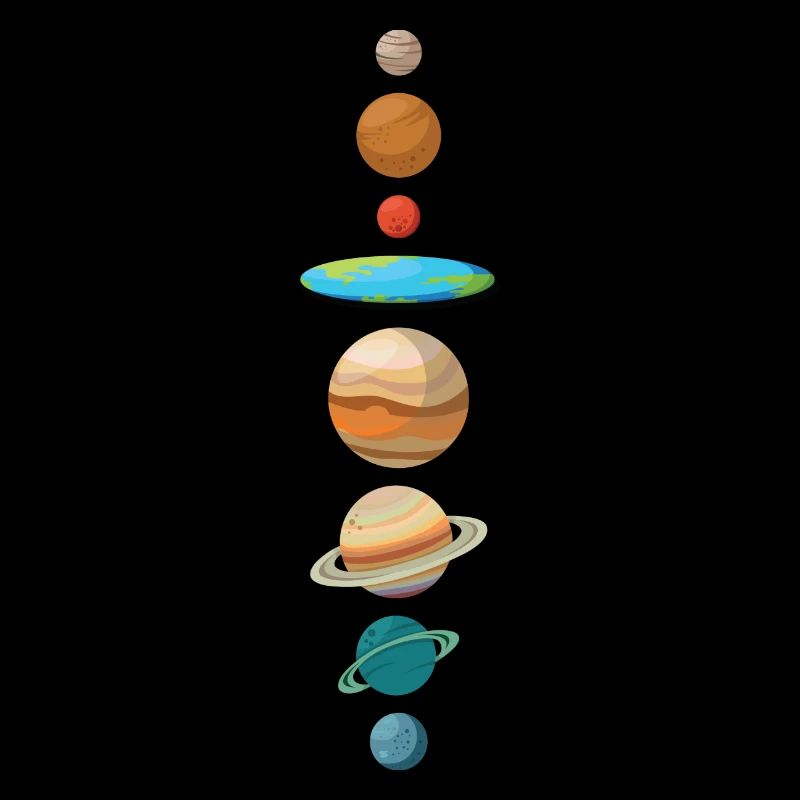 Flat Earth All Planets Round Funny Gift
