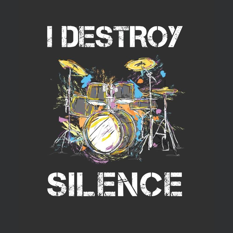 I Destroy Silence Drummer Schlagzeuger Geschenk